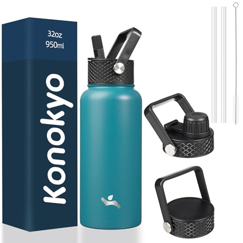 Image of Konokyo 32 oz Insulated Stainless Steel Water Bottle with Straw Lid