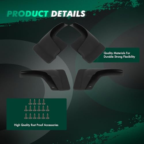 Image of SCITOO Mud Flaps 4PCS suitable for Chevrolet Avalanche, Silverado 1500, Suburban, Tahoe 2000-2006 for GMC Sierra 1500 /2500 Yukon XL 1500 2000-2006 front & rear mud flaps