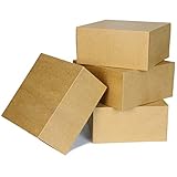 JOYIN 15 Brown Kraft Gift Box Set, Cardboard Square Boxes 8’’x8’’x4’’, Gift Wrap for...
