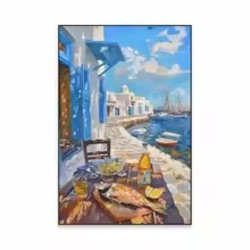 Toile images décoration de salon de qualité premium avec motif de paysage urbain coloré rétro