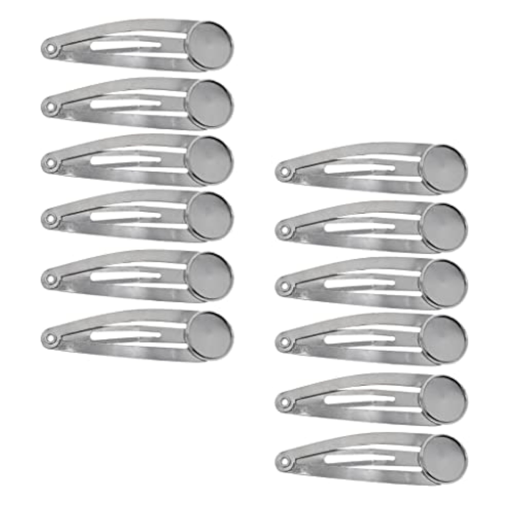 20Pcs DIY Snap Hair Clips with Bezel Setting Tray