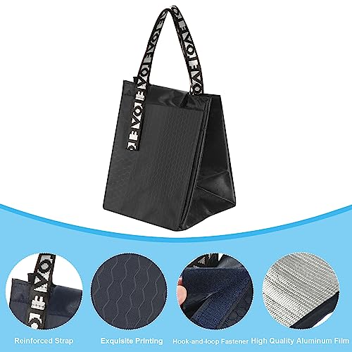 PATIKIL Lunch Box for Women/Men, Insulated Lunch Tote Bag Reusable Lunch Container for Work Picnic Outdoor 7.5"x7.5"x9.8", Black - Image 4