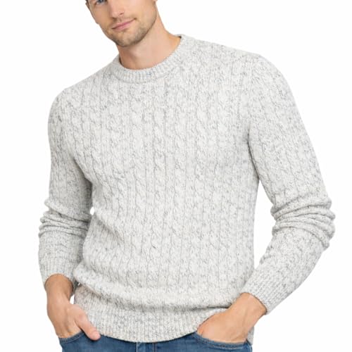 Pull en tricot câblé homme en coton riche chaud et respirant