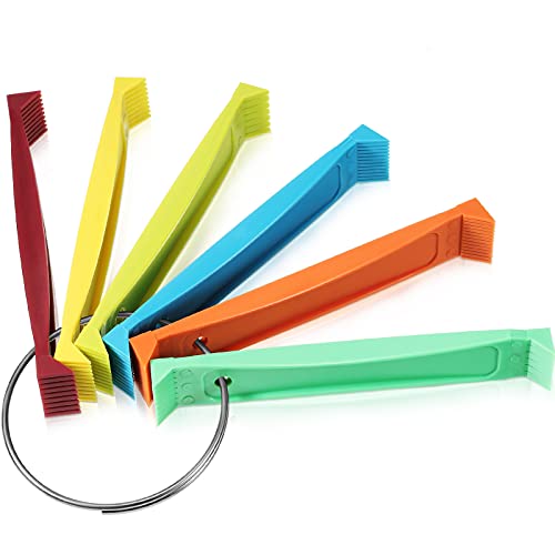 Fcr6 Fin Comb Set Plastic Colored AC Radiator Fin Comb Straightener Condenser Coil Fin Comb for Straighten Evaporator Condenser Coils, 6 Fin Combs on a Ring Handle 12 Different Fin Spacing