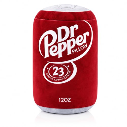 Dr Pepper Pillow Plush Soda Can Shaped Throw Pillow Funny Food Plush Cushion Soft Decorative Pillow for Couch Bed Office Funny Pillow for Any Occasion Cute Aesthetic Room Decor for Kids & Adults