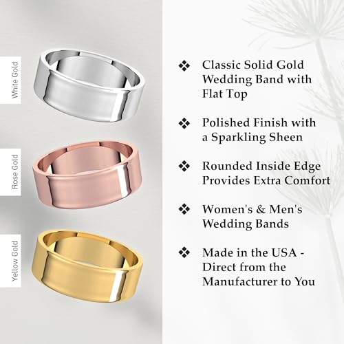 6mm Solid Gold Wedding Band, Yellow or White Gold Ring, Comfort Fit 10k or 14k Womens and Mens Wedding Band3