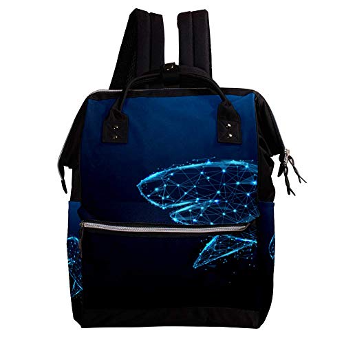 TIZORAX Starlight Shark Vector Pañal Mochila de Gran Capacidad Bolsa de Bebé Multifunción Bolsas de Pañales Viajes Mamá Mochila para Cuidado del Bebé