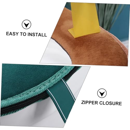 Fundas de asiento de inodoro redondas lavables con cremallera textil verde 8
