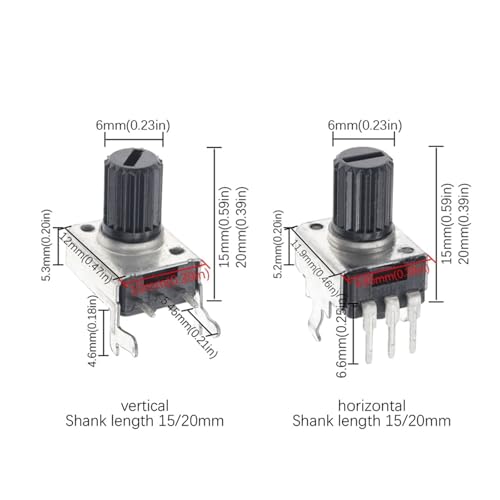 Resistencia ajustable WH09 2K mini potenciómetro horizontal de 20MM para PCB electronica 3