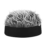 Ohhome Novedad Flair Hair Visor Sun Cap Peluca Gorra de béisbol Ajustable con Visera con pelos Falsos