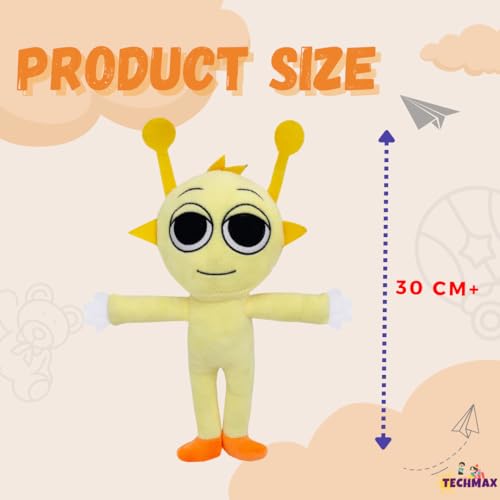 Image of Standing Yellow Antenna Sprunki Plush Toys