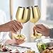 Bruislard 2 Pack 18 oz Unbreakable Gold Wine Glasses, Elegant Portable Stemmed Metal Wine Glass Stainless Steel Wine Glasses for Outdoor, Travel, Camping and Pool, Gift for Wine Lovers