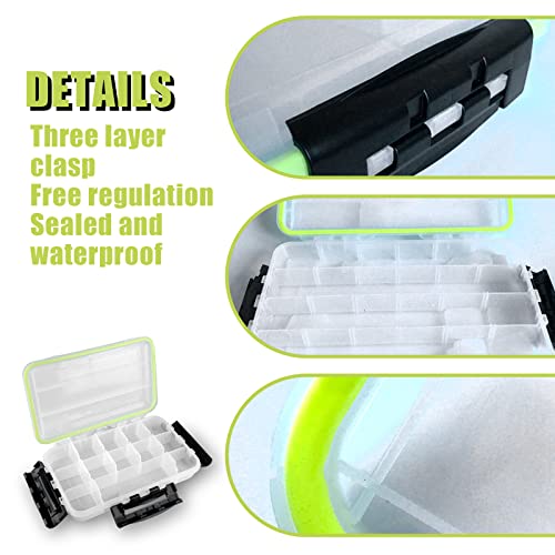 Fishing Tackle Box Tackle Box: 2Pack Waterproof Tackle Box 3700, Fishing Tackle Storage Trays With Removable Dividers, Plastic Tackle Trays Transparent Waterproof Fishing Tackle Storage #TOP2