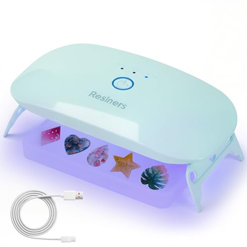 Resiners UV Light for Resin 3 Timing Modes Portable UV Curing Lamp with 18 LED Beads & Extra Long Power Cord for Resin Molds Jewelry Making DIY Crafts Decor Supplies