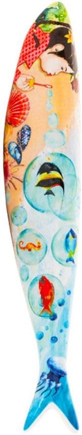 Bordallo Pinheiro +Sardine + Dream by Mariza + H 1" W 7" L 1" + Multicolor