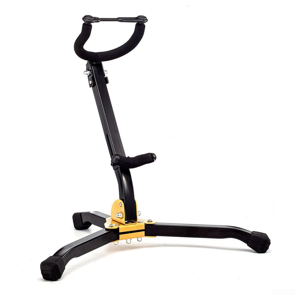 Support pour saxophone alto ténor pliable et réglable - Support portable avec base triangulaire (noir)