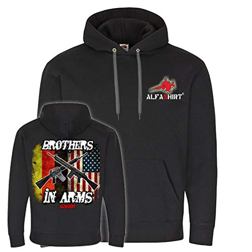 Sweat à capuche Brothers en ARMS Germany-USA pour homme style militaire américain