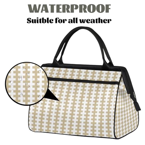 Overnight Weekender Bag for Women Men Pattern Art Brown Waterproof Carry On Travel Duffel Bags with Zipper Lightweight Sports Gym Bag Luggage Workout Handle Bags for Traveling Yoga Camping3