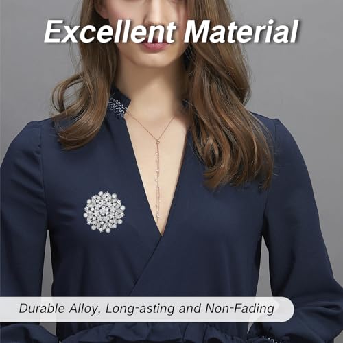 Image of NIIIYTYB Silver Brooches for Women Diamond Crystal Flower Leaf Brooch Pin Large Elegant Bridal Corsage for Dress Wedding Accessories Sparkling Crystal Brooches Stylish Pins for Special Occasions