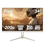 Pixio PX248 Wave Beige 24 inch 200Hz Refresh Rate FHD 1080p Resolution Fast IPS Panel 1ms GTG Response Time Built-in Speakers Gaming Monitor with Adaptive Sync