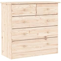 vidaXL Cómoda ALTA madera maciza pino 77x35x73 cm