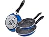 Magefesa K2 Blue – Set of 3 pans (20/24/28) cm outside blue. Non-stick reinforced stone effect, suitable for all types of cookers, special induction, 50% energy saving. #3