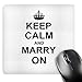 Price comparison product image 3dRose 8 x 8 x 0 25 Inches Keep Calm and Marry on Carry on Parody for Bachelor and Bachelorette Party Hen or Stag Night Mouse Pad (mp_157739_1)