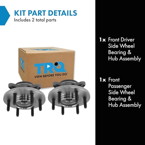 Image of TRQ 2 Piece Wheel Bearing & Hub Assembly Set Compatible with 2007-2010 Ford Expedition Lincoln Navigator
