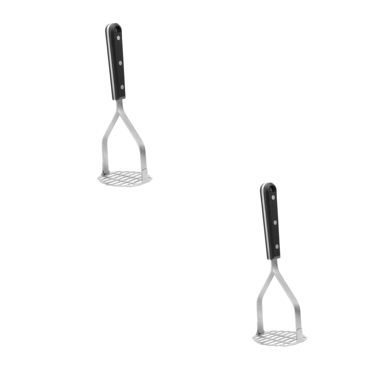 OUNONA 2 pcs Stainless Steel Potato Ricer Handheld Potato Masher with Heat Resistant Non Slip Handle and Squash Convenient Hanging for