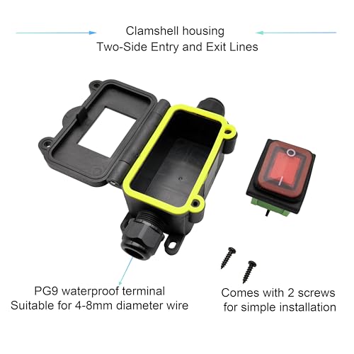 Interrupteur de cordon robuste IP65 30A DPST matériaux durables extérieur - 2