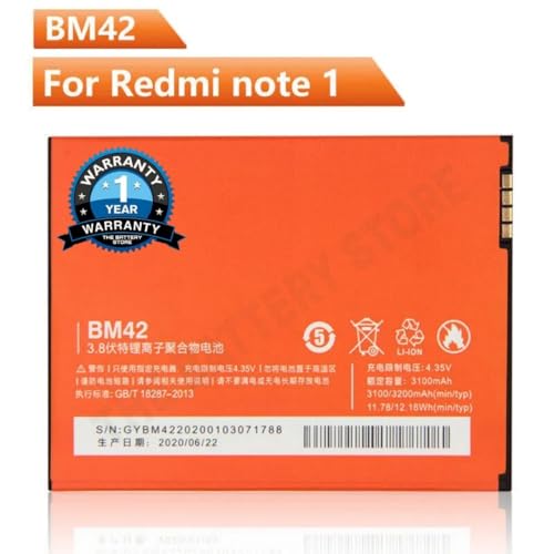 Image of THE BATTERY STORE Original BM42 Battery for Redmi Note 3G /4G Note Battery with 1 Year Warranty****(DD2077)