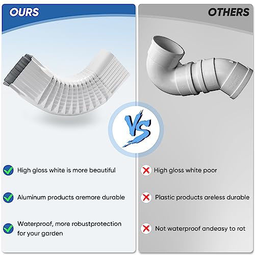 VYH Gutter Downspout Gutter Elbow Style B 3" x 4" 90° White (Style B "Side Elbow")