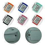 QOXEZY Podómetro electrónico para caminar y hacer seguimiento de fitness, pantalla LCD grande, número de pasos 0-999999, medición de distancia kcal y km/mi, cuerpo ABS, diseño de clip de cintura