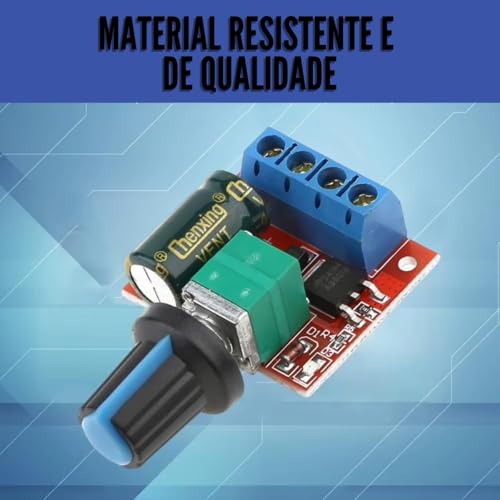 Módulo Controlador De Velocidade Do Motor 90W PWM 5v-35v - Chave Reguladora Ajustável