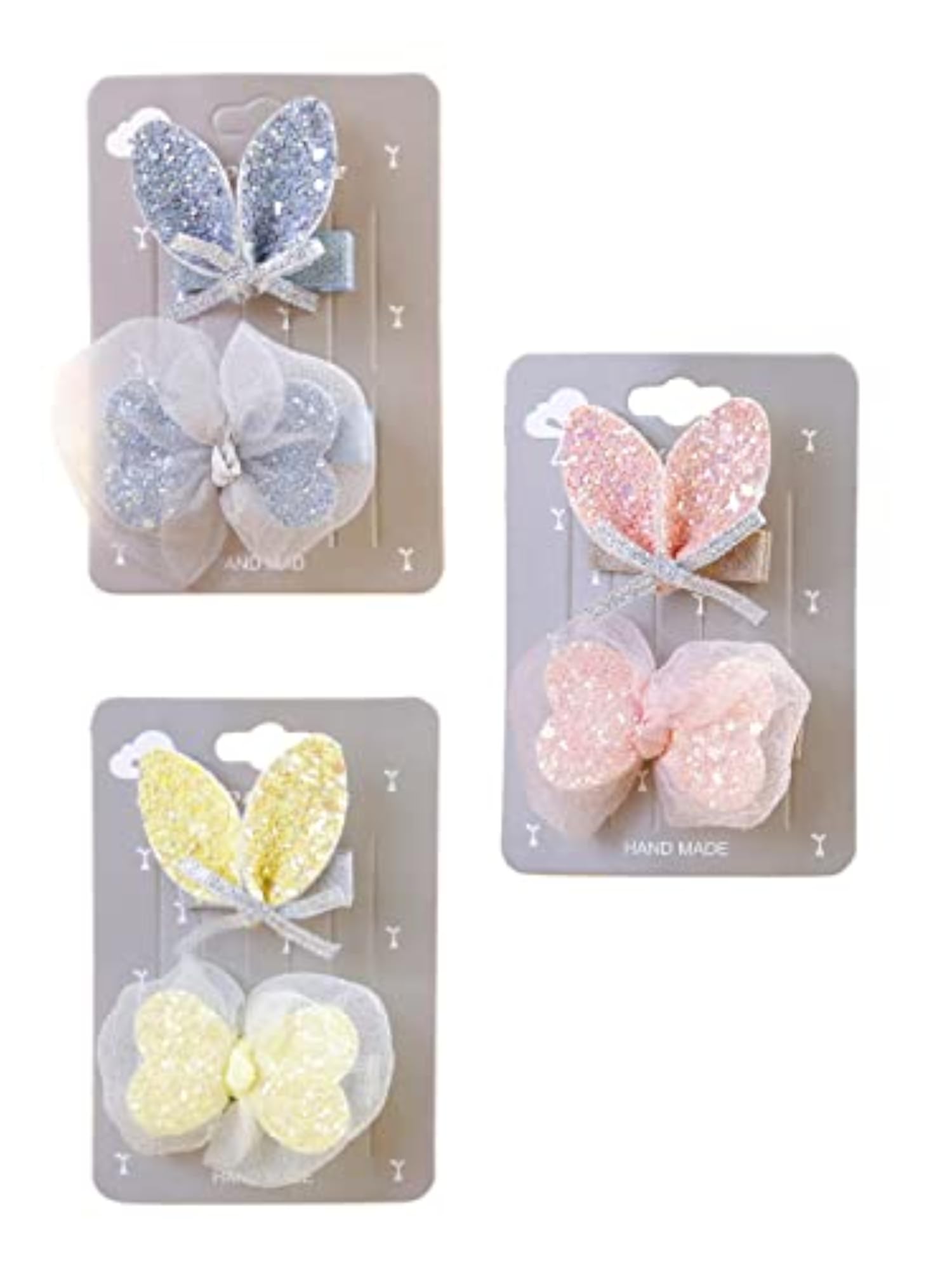 6pc Multicolor Bows Alligator Clip Hair Accessories Set