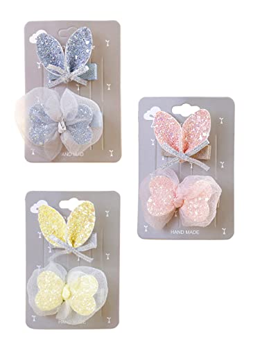 6pc Multicolor Bows Alligator Clip Hair Accessories Set