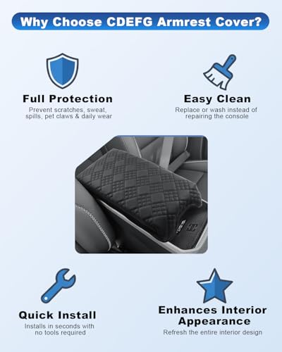 Image of CDEFG for 2025 2026 GMC Terrain Accessories Center Console Cover Armrest Cover, for 2025 2026 GMC Terrain (Elevation, AT4, Denali) Middle Console Pad Arm Rest Protector