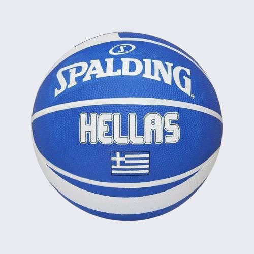 Ballon SPALDING Greek Olympic taille 7 bleu pour le basketball en club