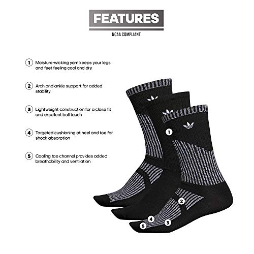 adidas Mundial Zone Cushion Soccer Socks for Boys, Girls, Men and Women (1-Pair), Power Red/Black/Light Onix Grey, Large2