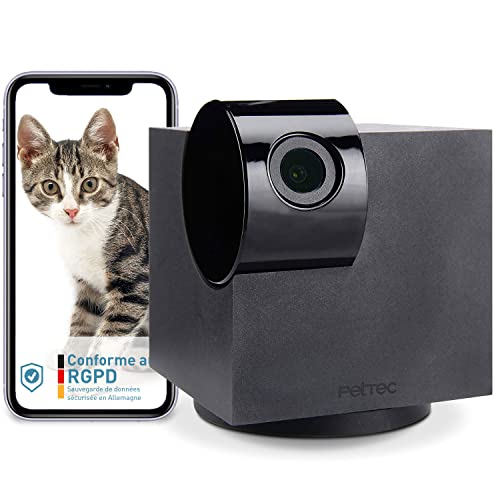 PetTec Pet Cam 360°, Supporté par Une Application Mobile, caméra Intelligent pour Animal avec détecteur de Mouvement, Full HD 1080p, Vue de 360 degré, Microphone & Enceinte, pour iOS et Android Cover