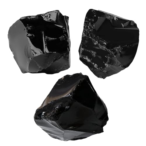 Yitco 3 Stück Obsidian Rohsteine Set