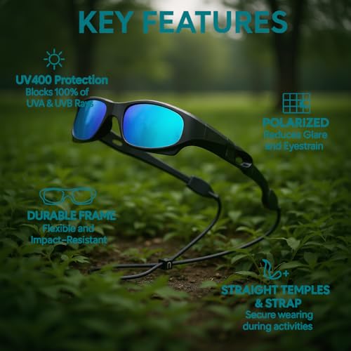 VATTER Kids Polarized Sports Sunglasses for Boys and Girls β UV400 Protection, Flexible Frame with Strap, Outdoor for Youth4