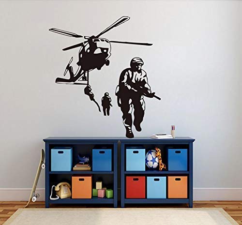 Vinyl Military Wall Sticker, 57 x 61 cm, Black