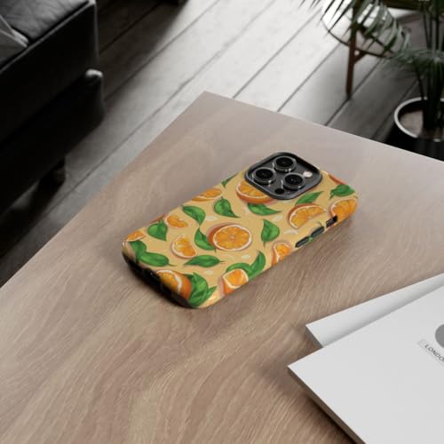Coque iPhone 14 Pro motif fruits oranges brillante