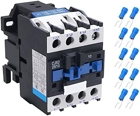 AC Contactor CJX2-2510 110V 25A 50/60Hz Coil 3P 3 Phase 35mm DIN Rail Motor Controler Rail Mount Contactor CJX2-2510-110V
