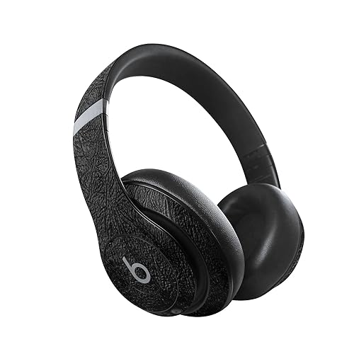 Image of MightySkins Skin Compatible with Beats Studio Pro - Black Leather | Protective, Durable, and Unique Vinyl Decal wrap Cover | Easy to Apply, Remove, and Change Styles