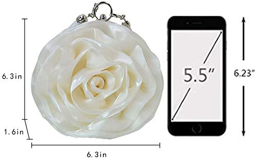 Buddy Women Rose Shaped Clutch Soft Satin Wristlet Handbag Wedding Party Purse - Image 2