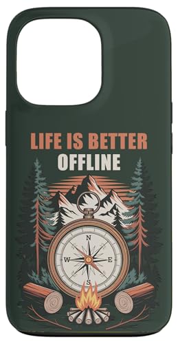 Life is Better Offline ? Camping & Hiking Outdoors Nature �X�}�z�P�[�X iPhone 13 Pro �p