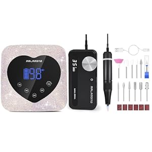 Rechargeable UV LED Nail Lamp Diamond & Cordless Nail Drill 35000RPM Black