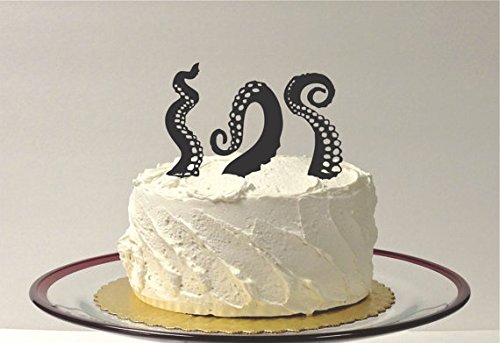 Octopus Wedding Cake Topper Octopus Tentacles Set of 3 At Sea Wedding Cake Topper Nautical Wedding Cake Topper